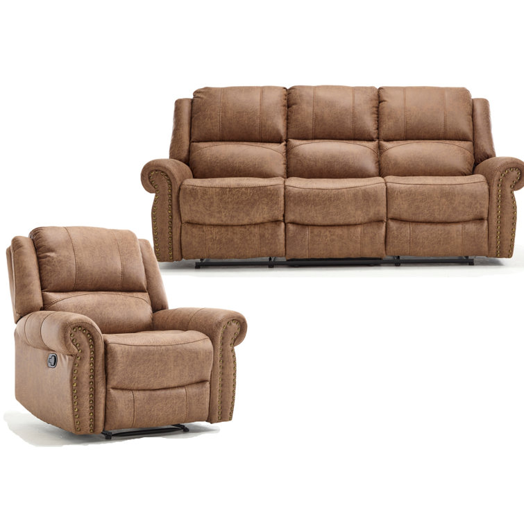 Lark Manor 2 Piece Modern And Overstuffed Reclining Living Room Set